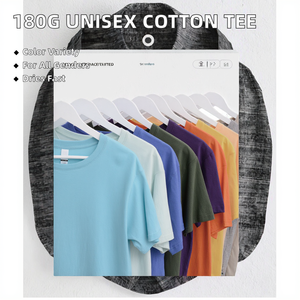 Camiseta unisex peinada de algodón 100% con estampado de logotipo personalizado, cuello de 180g, 20 colores, manga corta, estilo informal, transpirable, suave, holgado - Product Image 2