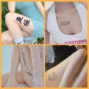 Venta al por mayor temporal belleza corporal tatuaje pegatinas impermeable <span class=keywords><strong>flor</strong></span> lisa hierbas formas geométricas animación jugo de larga duración - Product Image 4