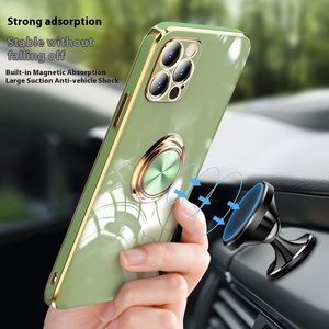 Custodia per telefono sportiva in TPU elettrolitica 6D per <span class=keywords><strong>iPhone</strong></span> 15 & Apple 14 Pro Max supporto per portafoglio magnetico e impugnatura di aspirazione - Product Image 2