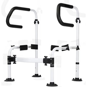 Iron Metal Bathroom Toilet Rack Storage Rack 2-Tier Shelf with Hook and Napink Holder - Product Image 1