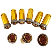 PC-19TB Series Circular Connector Russian Standard Multi Pin Aluminum Alloy Brass Gold Plated High Temperature Threaded Coupling