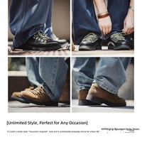 Herrenschuhe Maden Schwarze Leder-Derby-Schuhe im Wanderstil mit Klobiger Sohle Arbeits- und Freizeitschuhe Chaussures Hommes Herbst 2026