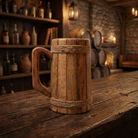 Mug en bois médiéval artisanal, enveloppé de corde, mug à boire viking, vaisselle personnalisée à prix compétitifs, directement du fabricant