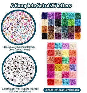 Vente flash : 48 couleurs de perles de verre de 2 mm pour la fabrication de bijoux, kit de fournitures pour la création de colliers et de bracelets - Product Image 3