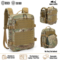 Sac à dos tactique 12L en nylon 1000D avec couvercle de casque amovible Molle à découpe latérale pour la plupart des porte-plaques, idéal pour l'entraînement EDC
