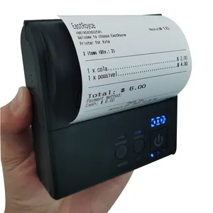 Printer bluetooth 80mm portabel termal nirkabel, printer penerimaan untuk pos