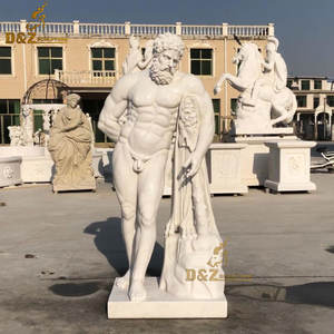 Escultura de mármol blanco hecho a mano, tamaño real, decoración de <span class=keywords><strong>dios</strong></span> griego de <span class=keywords><strong>hercules</strong></span> - Product Image 2