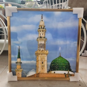 Cadeau de l'Aïd musulman Art mural islamique Peinture en porcelaine cristal de Muhammad <span class=keywords><strong>Calligraphie</strong></span> <span class=keywords><strong>arabe</strong></span> Peinture murale islamique - Product Image 3
