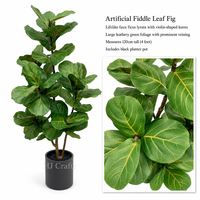 Plante artificielle moderne de 120 cm en pot, Ficus lyrata, verdure artificielle pour la décoration de bureau, étagère, console, comptoir de boutique