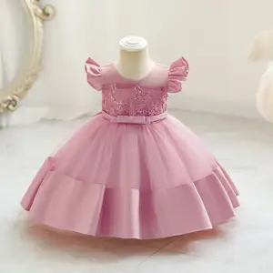 Pakaian Desain Terbaru Kualitas Tinggi Gaun Anak Renda Gaun Putri untuk Anak Perempuan Pengantin Gaun Pesta Ulang Tahun untuk Pernikahan