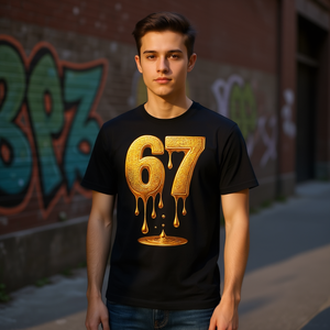 67 T-shirt Gold Drip Six Seven Gen Alpha Meme - Product Image 3