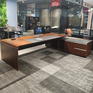 โต๊ะทำงานผู้บริหารแบบขยายได้หรูหราระดับไฮเอนด์สไตล์โมเดิร์นประกอบง่ายแผงไม้คุณภาพเฟอร์นิเจอร์ - Product Image 4