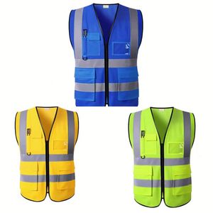 En stock, gilet réfléchissant haute visibilité, vêtements de travail, jaune orange, gilet de sécurité réfléchissant - Product Image 1