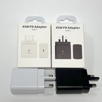 Kit Pengisian Daya Cepat 45W PD USB C Adapter Charger Samsung Dengan Kabel Colokan US EU UK Untuk Samsung S24 S23 S22 S21 Note10 Note20 S20