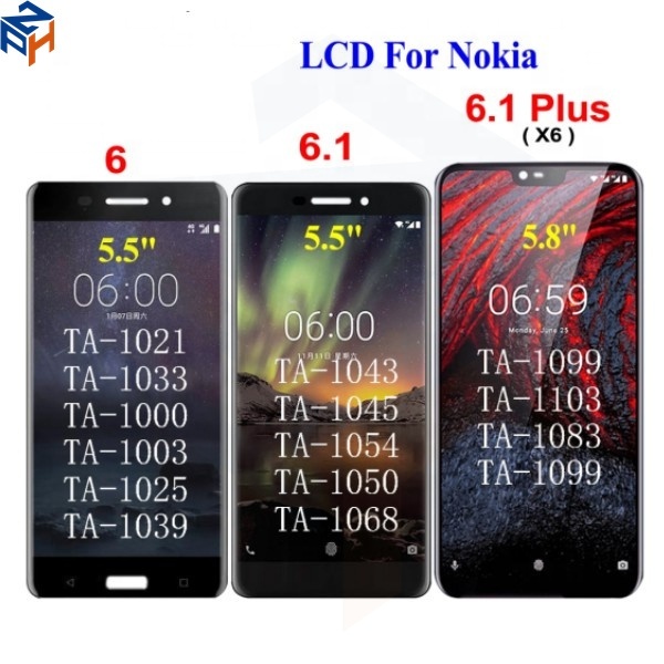 Original Display for Nokia 6.1Plus 6.1 Touch Screen for Nokia X6 6 N6 Ta-1099 Ta-1103 Display Lcd Touch Screen for Nokia 6.1