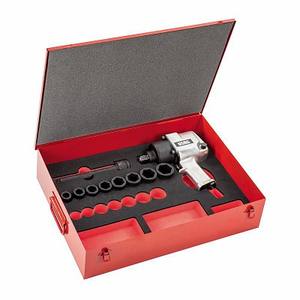 Pneumatic Screw <b>Driver</b> 928 DN S12 <b>Set</b> With Socket Bits And Case For Industrial Use - Product Image 1