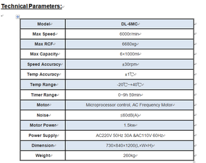Centrífuga Refrigerada de Piso para Laboratório com Grande Capacidade DL-6MC - Product Image 5