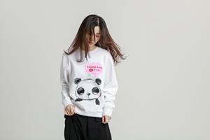 Vendita all'Ingrosso Diretta dalla Fabbrica, Felpe Casual con Vestibilità Comoda, 100% Cotone, Stampa Panda 'Take Care of <span class=keywords><strong>Me</strong></span>', Girocollo, Perfette per l'Autunno, Unisex - Product Image 4