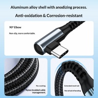 100W PD Winkel-USB-Typ-C 0,5m 1,2m 2m Verlängerungskabel 90-Grad-Nylon-Ladekabel für Handy-Zubehör Powerbank