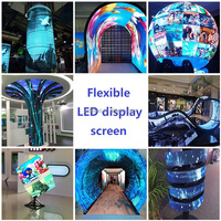 Jode Soft Modules P1.86mm 4K HD Pantalla LED de publicidad interior flexible curvada para columna cilíndrica