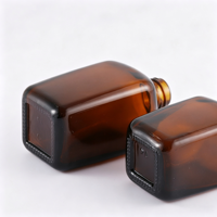 Flacon pulvérisateur carré en verre ambré de 10/20/30/50/100 ml pour huiles essentielles et parfums, avec pompe pulvérisatrice noire pour huile capillaire