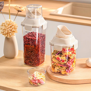 Conteneur de stockage d'aliments pour animaux de compagnie sous vide MIXWARES - 1-2L, baril en plastique anti-humidité avec tasse graduée, organisateur de rangement domestique - Product Image 3