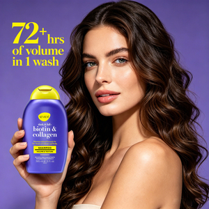Shampooing pour <span class=keywords><strong>cheveux</strong></span> clairsemés à marque privée, sans sulfate, <span class=keywords><strong>anti</strong></span>-<span class=keywords><strong>chute</strong></span>, volumisant, à la biotine, stimulant la croissance des <span class=keywords><strong>cheveux</strong></span> pour femmes - Product Image 1