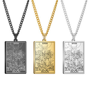 Collar de Acero Inoxidable Vintage con Colgante de los Arcanos Mayores del <span class=keywords><strong>Tarot</strong></span>, Amuleto de Buena Suerte, Joyería Esotérica de Cartas del <span class=keywords><strong>Tarot</strong></span> - Product Image 5