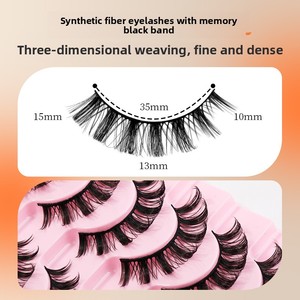 <span class=keywords><strong>Faux</strong></span> <span class=keywords><strong>cils</strong></span> russes faits à la main, <span class=keywords><strong>effet</strong></span> 3D, lot de 10 paires, en cheveux synthétiques, réutilisables, épais aux extrémités, recourbés - Product Image 2