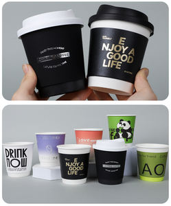 Vasos de Café Desechables Reciclables de Kraft de Doble Pared con Logotipo Impreso Personalizado, Vaso de Café Reutilizable con Tapa de 8/10/12/16/22 oz - Product Image 4