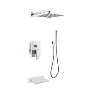 250Mm Thiết Kế Hiện Đại Chrome Brass Vòi Hoa Sen Mixer Rắn Brass Lượng Mưa Đầu Vòi Hoa Sen Với Thác Tắm Tap - Product Image 1