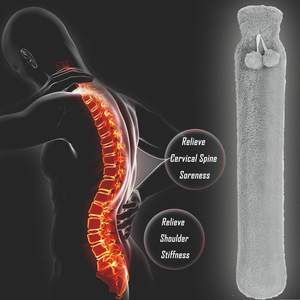 Bouillotte avec couvercle 2L peluche super douce pour le cou et les épaules, le dos, les jambes, la taille chaude bouteille d'eau chaude en caoutchouc de 72x12cm - Product Image 2