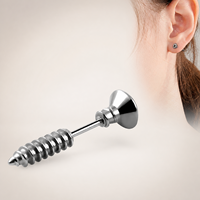 Boucles d'oreilles clous hypoallergéniques en acier inoxydable plaqué or PVD 18 carats, design vis, Joyas Para Mujer, Usine Kaishee