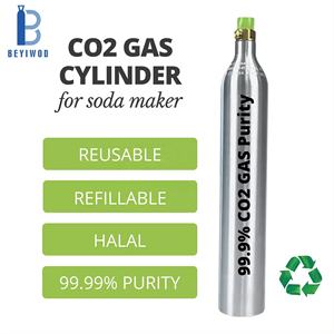 Bouteille de CO2 en aluminium rechargeable haute pression 0,6 L, qualité alimentaire, certifiée TUV/ISO, pour machine à eau gazeuse, <span class=keywords><strong>prix</strong></span> usine - Product Image 4