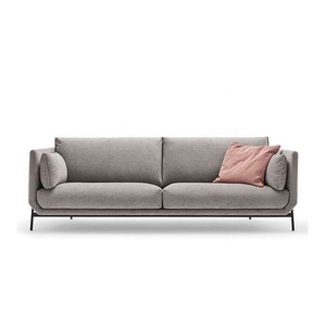 Divano a Due Posti per Soggiorno in Vendita, Moderno Divanetto <span class=keywords><strong>Rosa</strong></span> <span class=keywords><strong>e</strong></span> <span class=keywords><strong>Grigio</strong></span>, Mobili Imbottiti in Tessuto per Hotel - Product Image 3