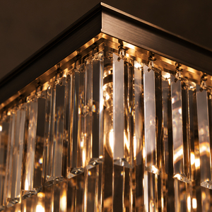 Elegant Pyramid Shape Square Crystal Hanging <b>Light</b> Multi Layer Crystal Lamp For Villa <b>Dining</b> Hall Lighting - Product Image 2