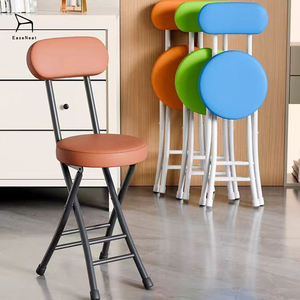 EaseNeat Modern Balcony Furniture Portable With Backrest Leather <strong>Folding</strong> Dining <strong>Chairs</strong> - Product Image 1