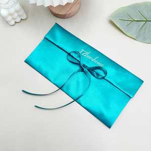 OEM Custom Logo Reusable Satin Flap Envelope <b>Pouch</b> High-End for Clothing Packaging Lingerie Display - Product Image 3
