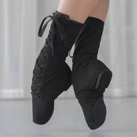 Chaussures de danse de jazz pour filles, respirantes, confortables, en gros, personnalisées, à tige haute, en toile, pour la pratique de base