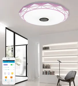 36W светодиоидная лампа с регулируемой яркостью RGBW LED Музыка потолочный светильник с динамик мобильного телефона APP управление изменение цвета заподлицо светильник