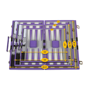 Cao Cấp Da Kích Thước Lớn 19-Inch Màu Hồng <span class=keywords><strong>Backgammon</strong></span> Thiết Lập Cho Phụ Nữ Và Gril - Product Image 4