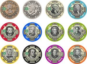 Fiches da Poker in ABS 'Dead Presidents' OEM ODM, Set da 25 Pezzi per Feste - Product Image 2