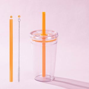 Bouteille à paille réutilisable en Tritan avec logo personnalisé, légère pour les voyages et les road trips - Product Image 4