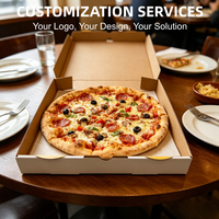Kotak Pizza Ramah Lingkungan Biodegradable Daur Ulang Tahan Air Food Grade Laminasi Matt Embossing Ukuran/Logo Kustom