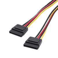 Cable Adaptador en Y LP4 2 SATA, Arnés de Cableado Automotriz, Color OEM, Longitud Personalizada, Certificado RoHS, 100% Probado para Dos SATA