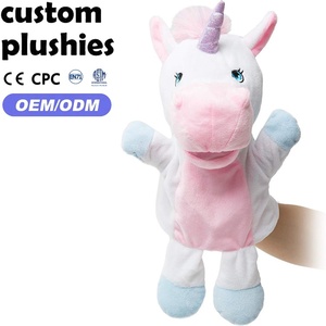 Marionnette <span class=keywords><strong>Licorne</strong></span> Moelleuse en Gros avec Bouche Articulée et Cornes Scintillantes – Sûre et Durable pour les Tout-Petits - Product Image 1