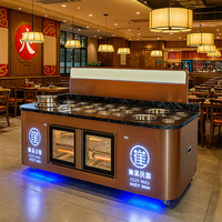 1.6m Chine Usine Sur Mesure Multifonction Refroidisseur De Table Mode De Refroidissement Direct pour Pot Sauce Hotpot Sauce Buffet Malatang Affichage