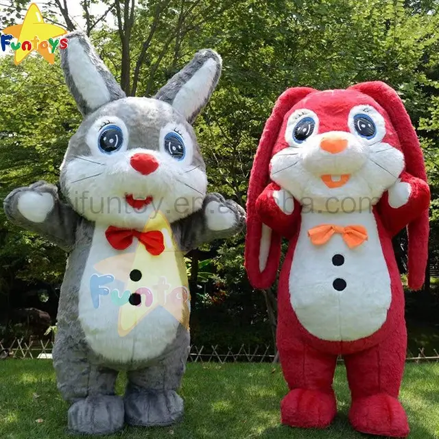 Funtoys Inflatable Easter Rabbit Bunny Mascot Cartoon Costume Halloween Customize For Adults