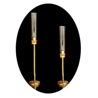 Goldene Metall-Kerzenständer mit Langem Stiel, 3er-Set, Elegante Moderne Tischdekoration für Hochzeiten, Partys, Zuhause und Gastronomie