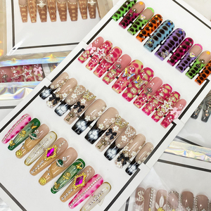 Vente en gros <span class=keywords><strong>meilleure</strong></span> qualité durable acrylique fait à la main <span class=keywords><strong>faux</strong></span> presse sur les <span class=keywords><strong>ongles</strong></span> 10 pièces de luxe longue ballerine ongle artificiel avec de la <span class=keywords><strong>colle</strong></span> - Product Image 6